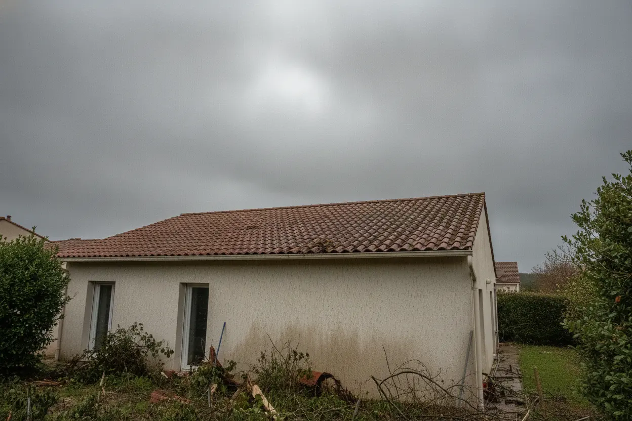 Jardin dégagé après abattage d'urgence au Vernet, Perpignan