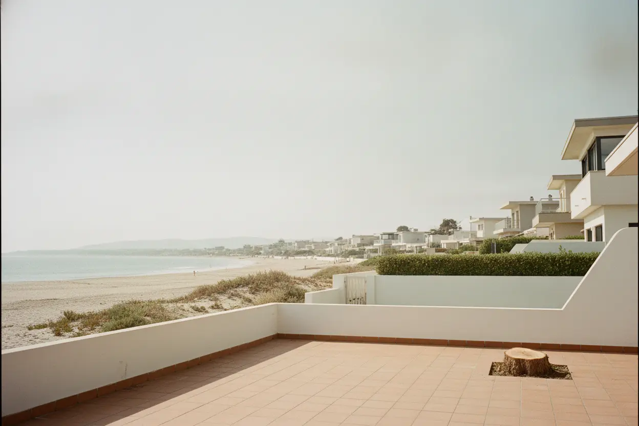 Terrasse dégagée après abattage du tamaris à Canet-Plage