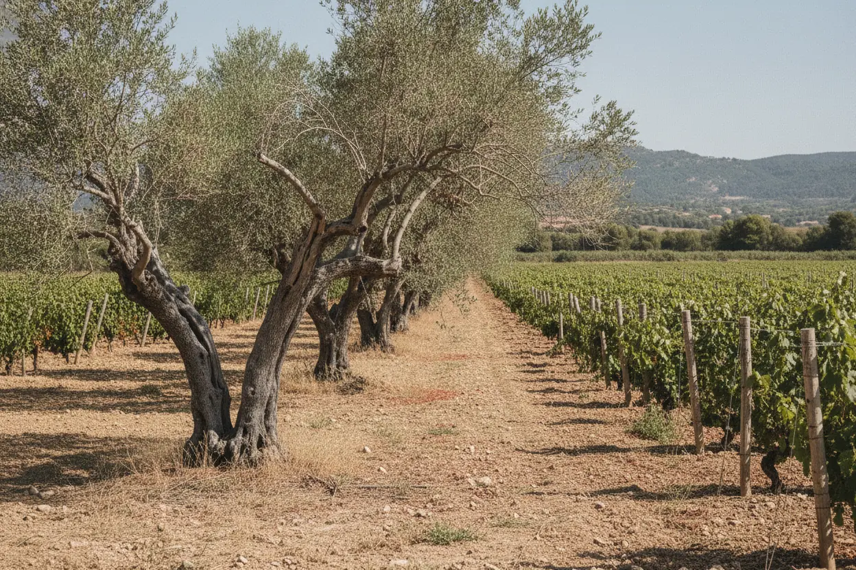 Oliviers taillés et remis en forme à Rivesaltes