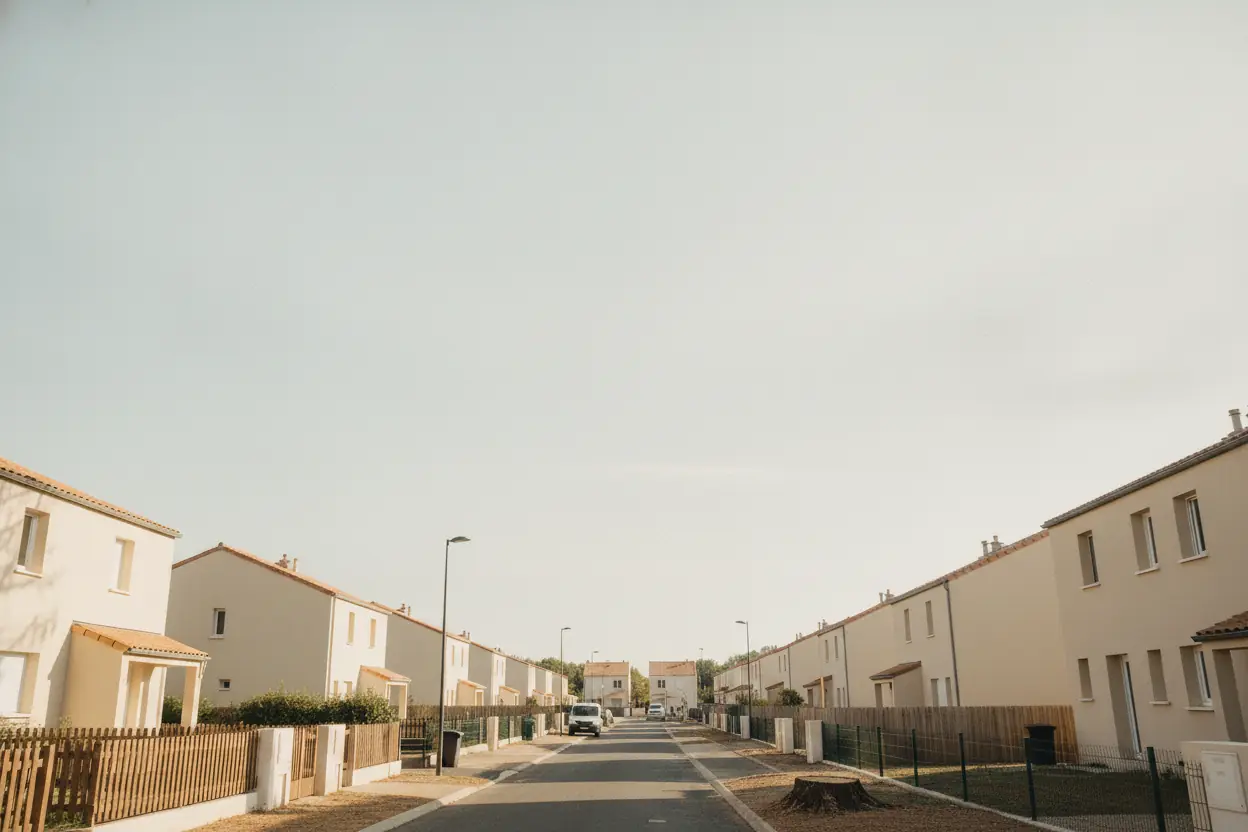 Jardin dégagé après abattage du pin dans un lotissement à Saleilles